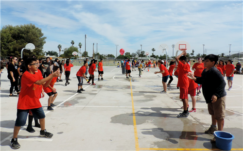 students play outside